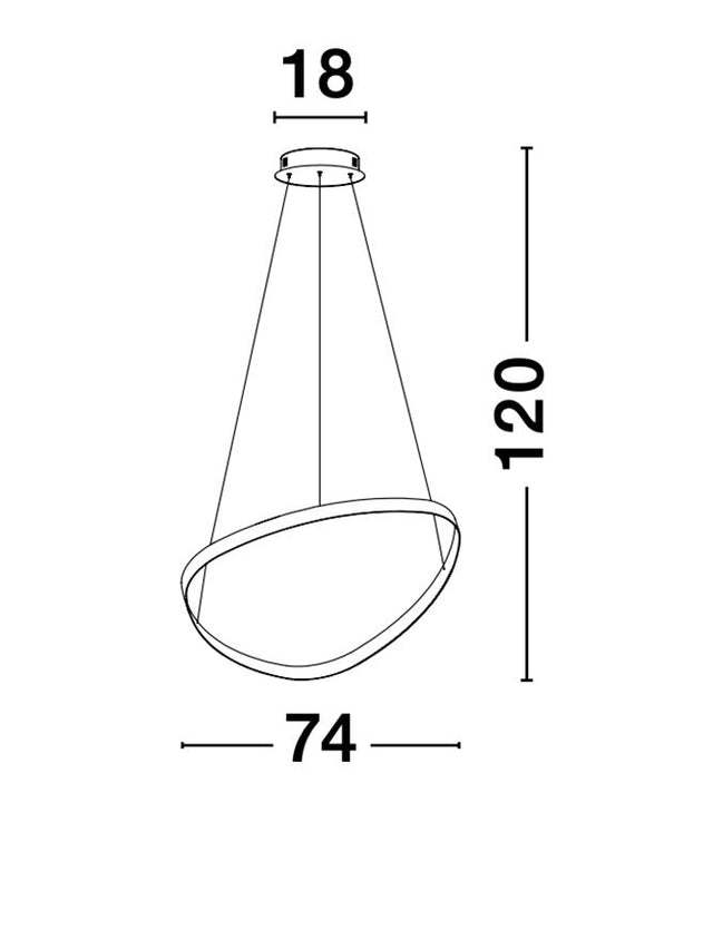 ARIES Sandy Black Aluminium & Acrylic LED 32 Watt 230 Volt 1770Lm 3000K IP20 D: 74 H: 120 cm Dimmable