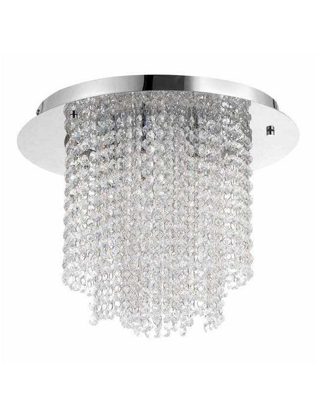 FONTANA Chrome Metal K9 Crystal LED G9 5x5 Watt 230 Volt IP20 Bulb Excluded D: 40 H: 32 cm