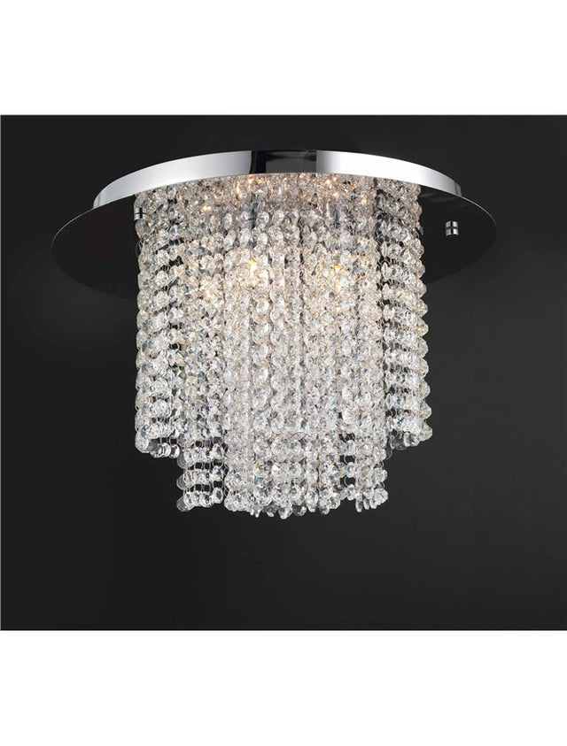 FONTANA Chrome Metal K9 Crystal LED G9 5x5 Watt 230 Volt IP20 Bulb Excluded D: 40 H: 32 cm