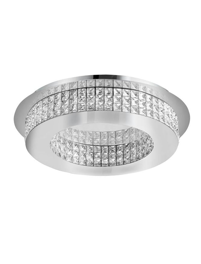 ZEFFARI Chrome Aluminium & K9 Crystal LED 40 Watt 230 Volt 2400Lm 4000K IP20 D: 50 H: 10.7 cm