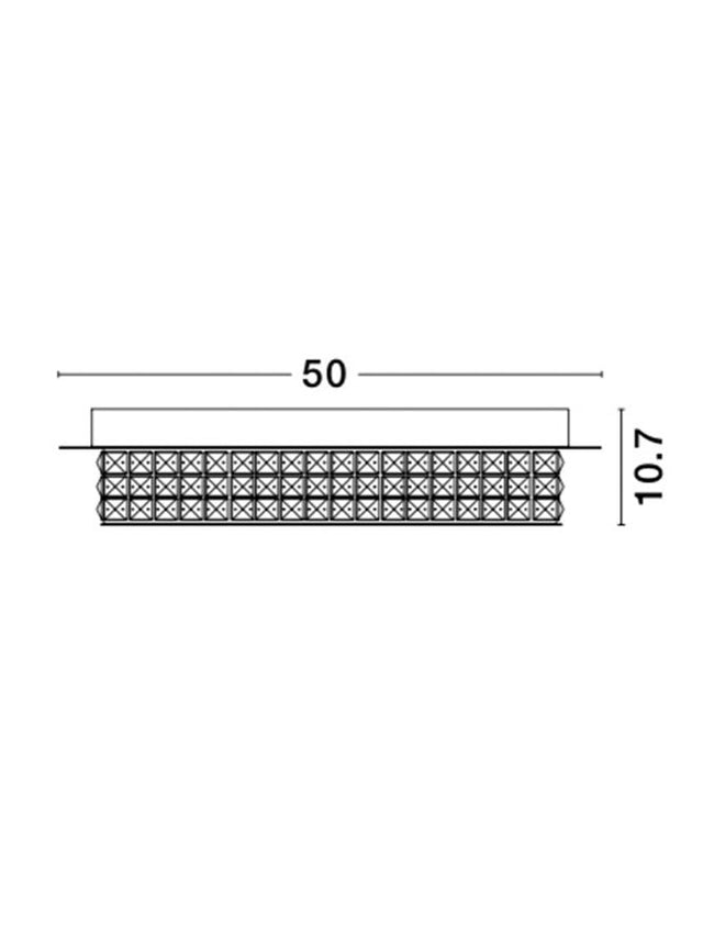 ZEFFARI Chrome Aluminium & K9 Crystal LED 40 Watt 230 Volt 2400Lm 4000K IP20 D: 50 H: 10.7 cm