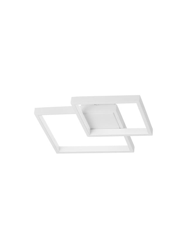 PORTO Sandy White Steel Aluminium & Acrylic LED 19 Watt 230 Volt 1342Lm 3000K IP20 L: 32 W: 32 H: 6 cm