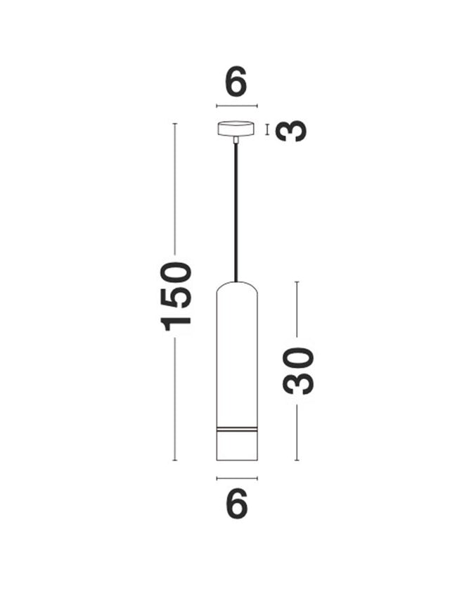 ESCA Sandy Black Aluminium & Acrylic LED GU10 1x10 Watt IP20 220-240 Volt Bulb Excluded D: 6 H1: 30 H2: 150 cm