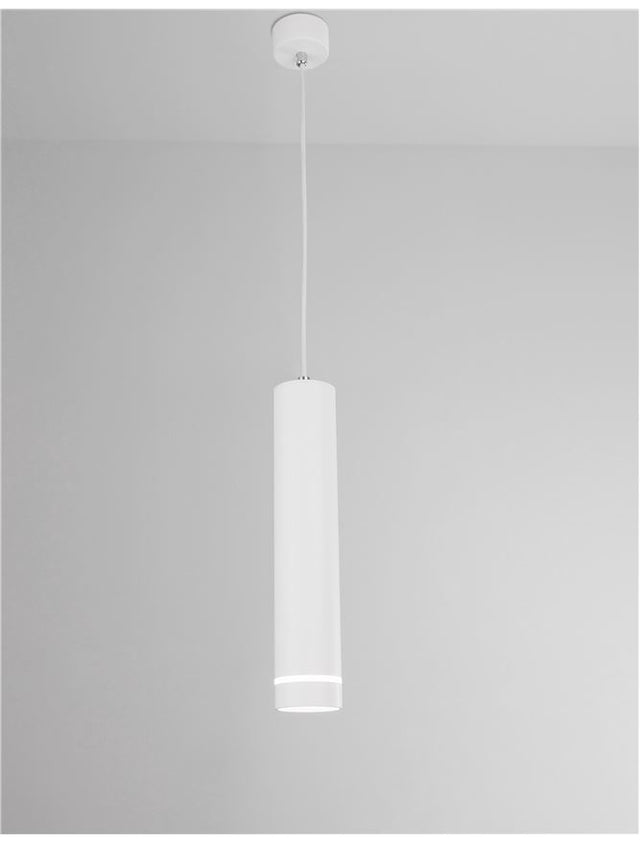 ESCA Sandy White Aluminium & Acrylic LED GU10 1x10 Watt IP20 220-240 Volt Bulb Excluded D: 6 H1: 30 H2: 150 cm