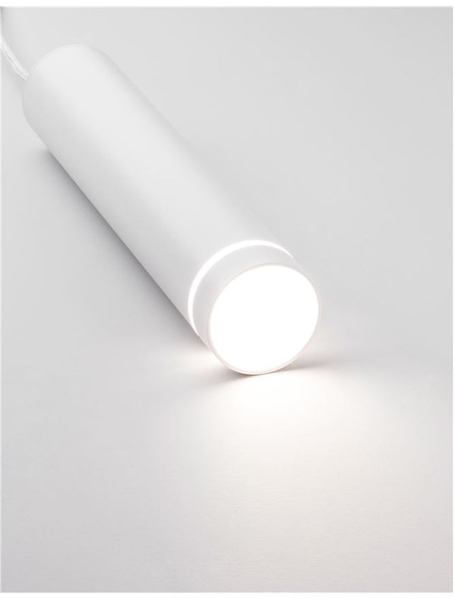 ESCA Sandy White Aluminium & Acrylic LED GU10 1x10 Watt IP20 220-240 Volt Bulb Excluded D: 6 H1: 30 H2: 150 cm