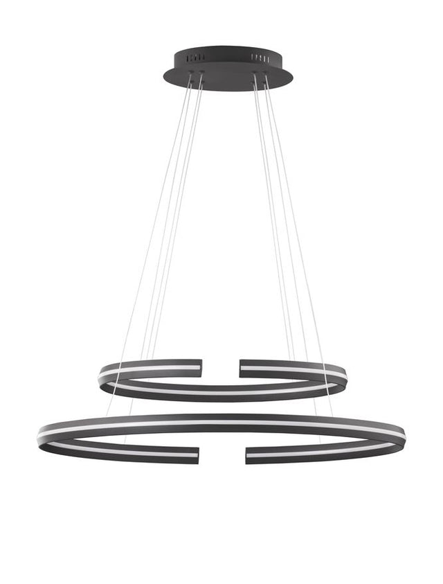 TORRENTE Sandy Black Aluminium & Acrylic Adjustable LED 55 Watt 230 Volt 2475Lm 3000K IP20 D: 80 W: 40 H: 120 cm Dimmable