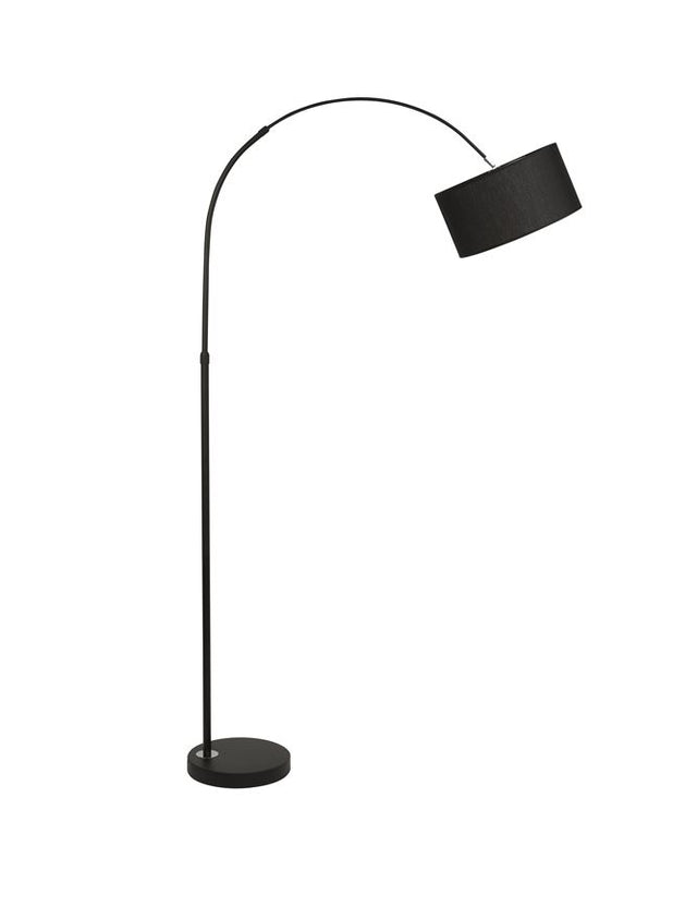 SAMA Black Fabric Shade Black Aluminium Base LED E27 1x12 Watt 230 Volt IP20 Bulb Excluded L: 90 H: 180 cm