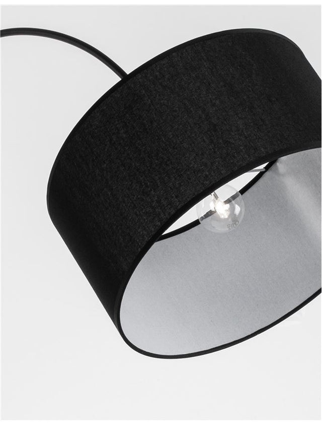 SAMA Black Fabric Shade Black Aluminium Base LED E27 1x12 Watt 230 Volt IP20 Bulb Excluded L: 90 H: 180 cm