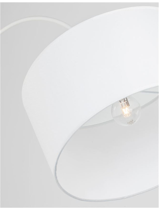 SAMA White Fabric Shade White Aluminium Base LED E27 1x12 Watt 230 Volt IP20 Bulb Excluded L: 90 H: 180 cm