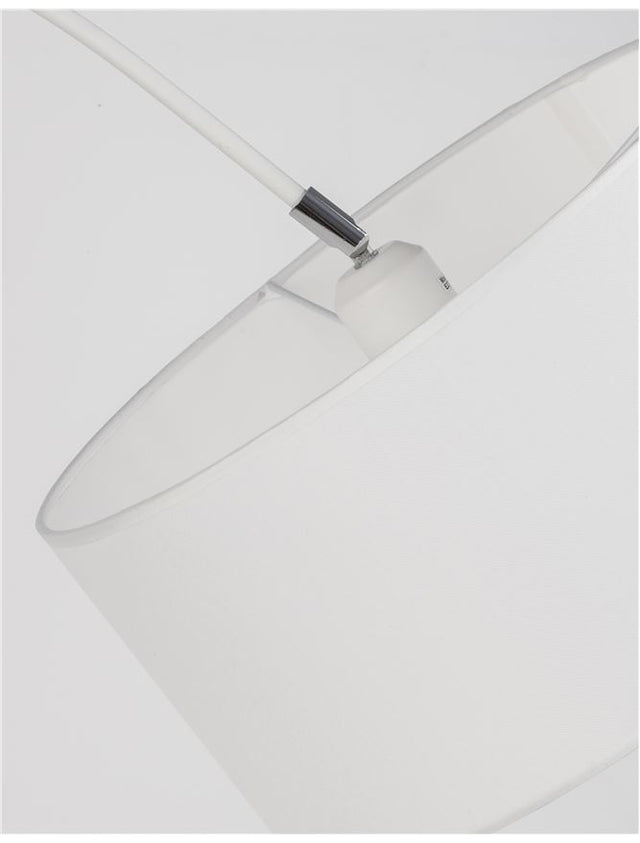 SAMA White Fabric Shade White Aluminium Base LED E27 1x12 Watt 230 Volt IP20 Bulb Excluded L: 90 H: 180 cm