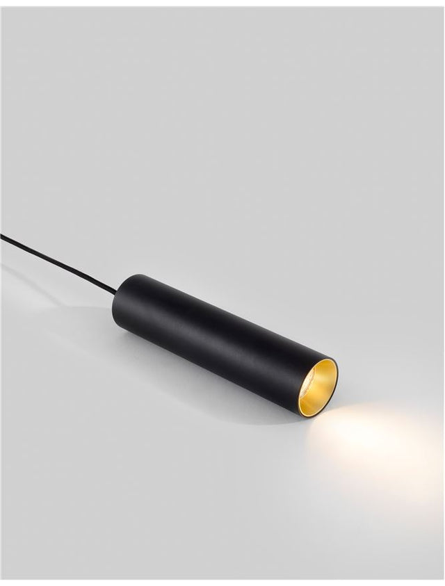 AILA Sandy Black Aluminium LED GU10 1x10 Watt IP20 220-240 Volt Bulb Excluded D: 5.6 H 1: 20 H 2: 120 cm