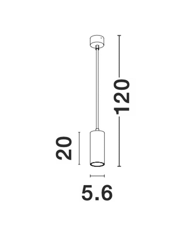 AILA Sandy Black Aluminium LED GU10 1x10 Watt IP20 220-240 Volt Bulb Excluded D: 5.6 H 1: 20 H 2: 120 cm