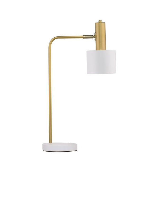 PAZ Gold MetalWhite Metal Shade White Base LED E27 1x12 Watt 230 Volt IP20 Bulb Excluded D: 12.5 H: 60 cm