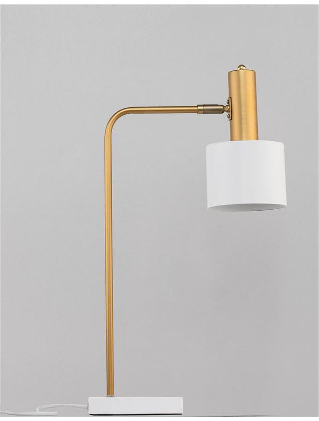 PAZ Gold MetalWhite Metal Shade White Base LED E27 1x12 Watt 230 Volt IP20 Bulb Excluded D: 12.5 H: 60 cm