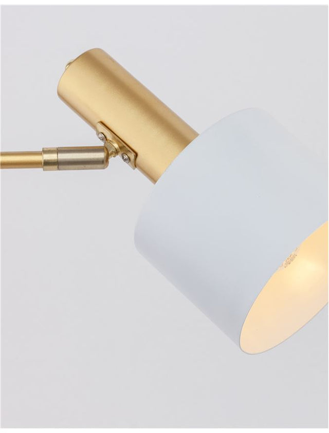 PAZ Gold MetalWhite Metal Shade White Base LED E27 1x12 Watt 230 Volt IP20 Bulb Excluded D: 12.5 H: 60 cm