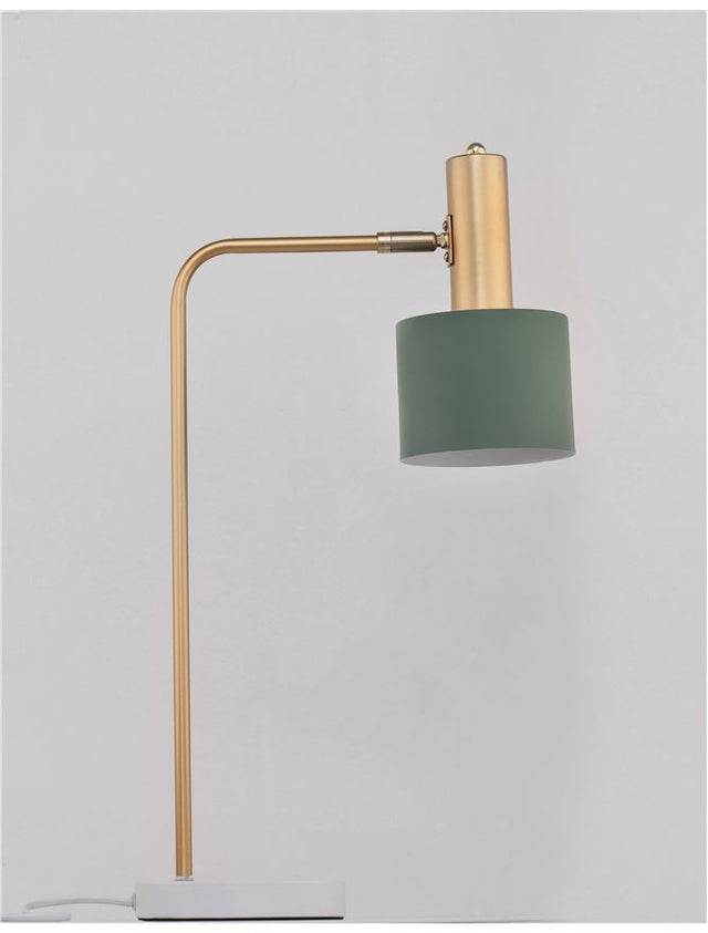 PAZ Gold Metal Mint Metal Shade White Base LED E27 1x12 Watt 230 Volt IP20 Bulb Excluded D: 12.5 H: 60 cm