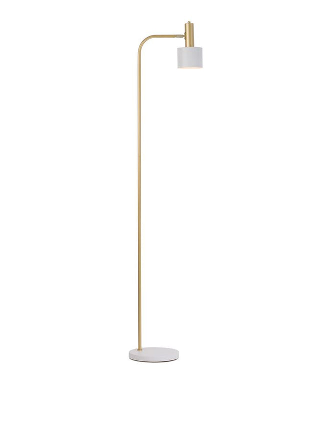 PAZ Gold Metal White Metal Shade White Base LED E27 1x12 Watt 230 Volt IP20 Bulb Excluded D: 12.5 H: 165 cm