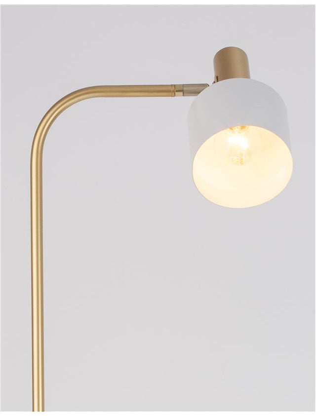 PAZ Gold Metal White Metal Shade White Base LED E27 1x12 Watt 230 Volt IP20 Bulb Excluded D: 12.5 H: 165 cm