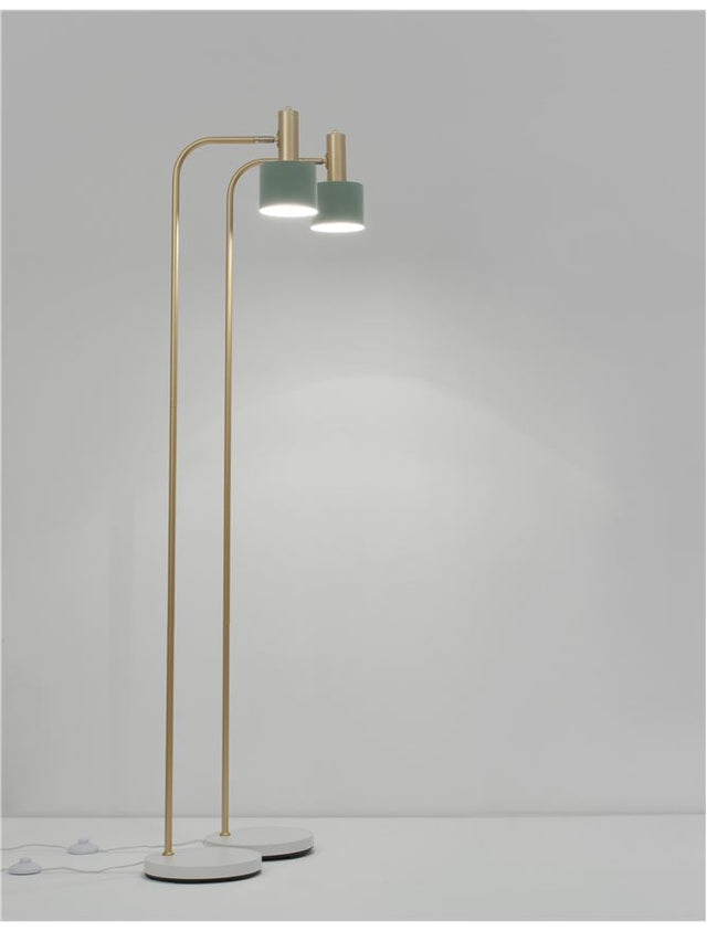 PAZ Gold Metal Mint Metal Shade White Base LED E27 1x12 Watt 230 Volt IP20 Bulb Excluded D: 12.5 H: 165 cm