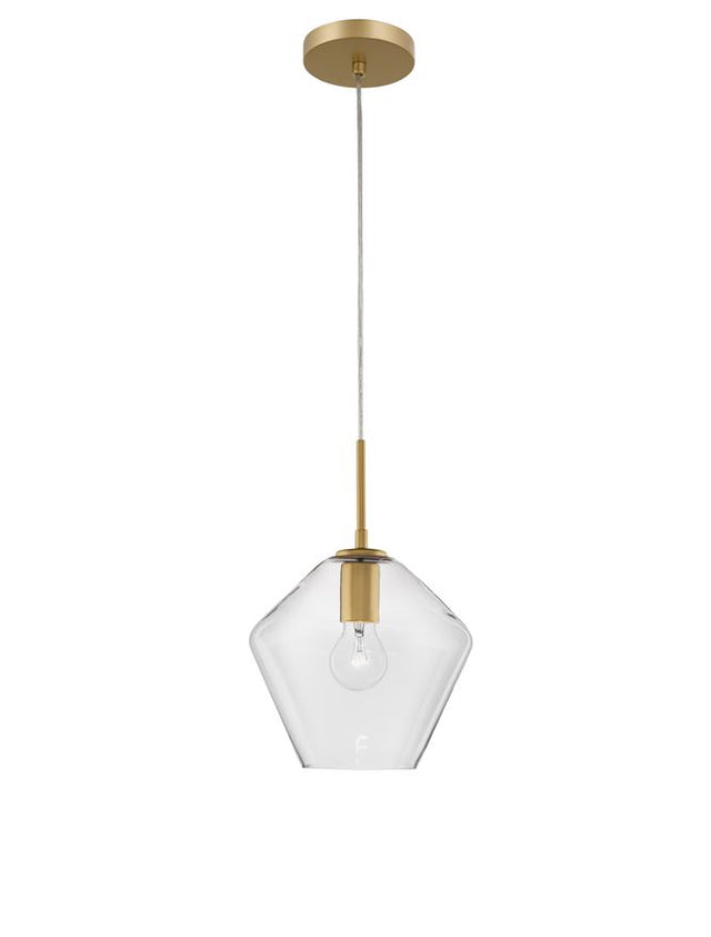 PRISMA Gold Metal Clear Glass LED E27 1x12 Watt 230 Volt IP20 Bulb Excluded D: 23 H1: 35 H2: 122 cm