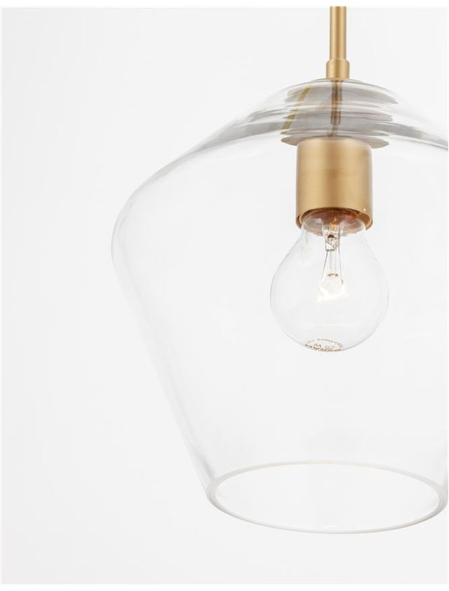 PRISMA Gold Metal Clear Glass LED E27 1x12 Watt 230 Volt IP20 Bulb Excluded D: 23 H1: 35 H2: 122 cm