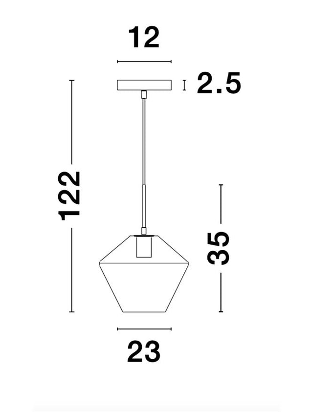 PRISMA Gold Metal Clear Glass LED E27 1x12 Watt 230 Volt IP20 Bulb Excluded D: 23 H1: 35 H2: 122 cm