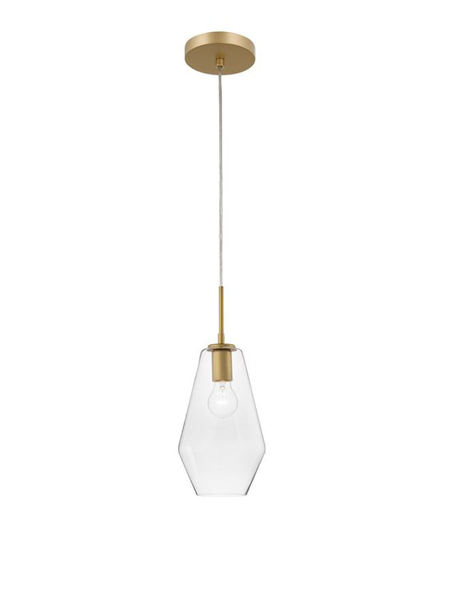 PRISMA Gold Metal Clear Glass LED E27 1x12 Watt 230 Volt IP20 Bulb Excluded D: 17 H1: 40 H2: 120 cm