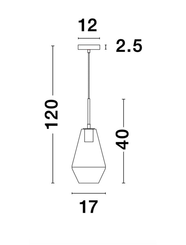 PRISMA Gold Metal Clear Glass LED E27 1x12 Watt 230 Volt IP20 Bulb Excluded D: 17 H1: 40 H2: 120 cm