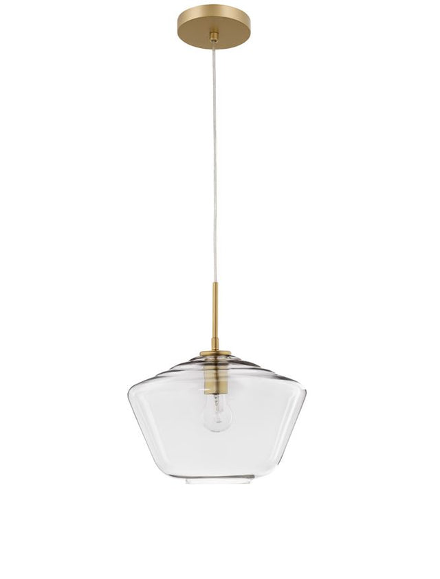 PRISMA Clear Glass Gold Metal LED E27 1x12 Watt 230 Volt IP20 Bulb Excluded D: 30 H1: 34 H2: 124 cm