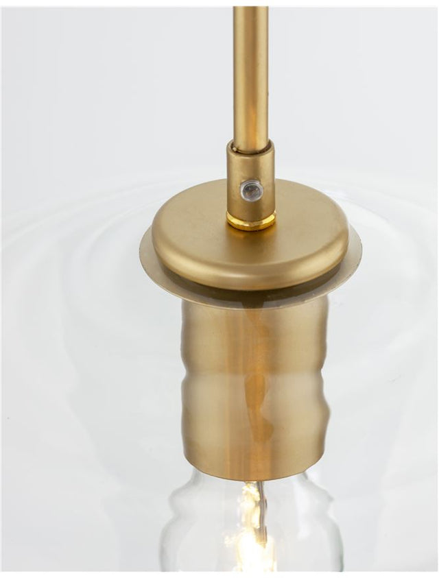 PRISMA Clear Glass Gold Metal LED E27 1x12 Watt 230 Volt IP20 Bulb Excluded D: 30 H1: 34 H2: 124 cm