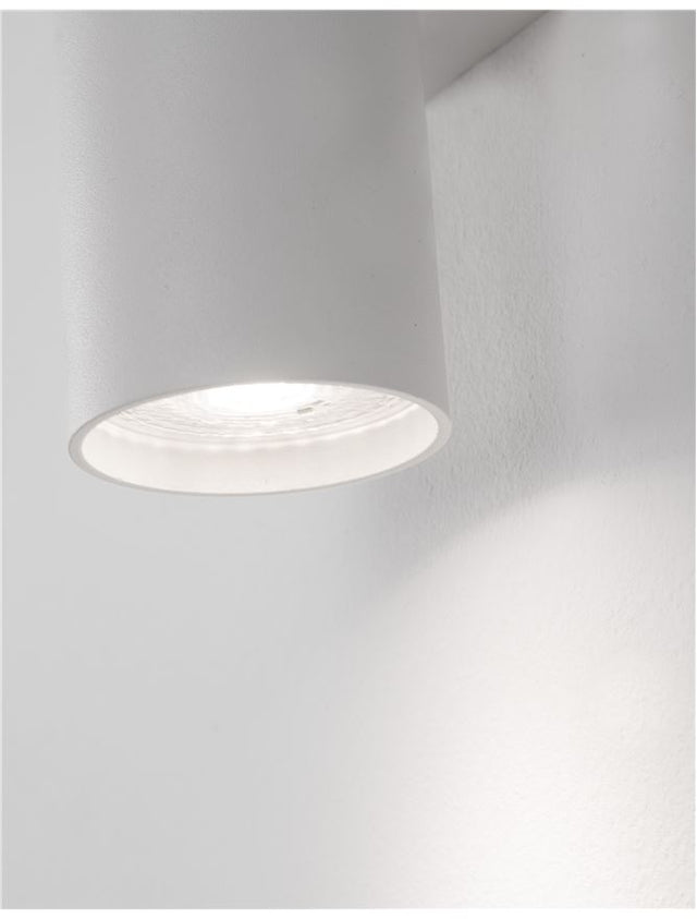 NOSA Sandy White Aluminium LED GU10 2x10 IP20 220-240 Volt Bulb Excluded D: 5.6 W: 8 H: 18 cm