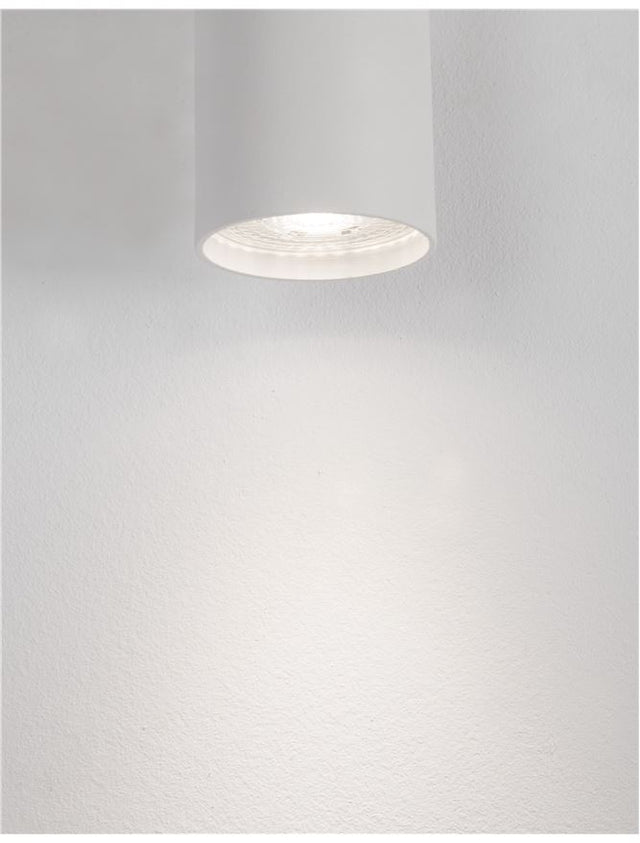 NOSA Sandy White Aluminium LED GU10 2x10 IP20 220-240 Volt Bulb Excluded D: 5.6 W: 8 H: 18 cm