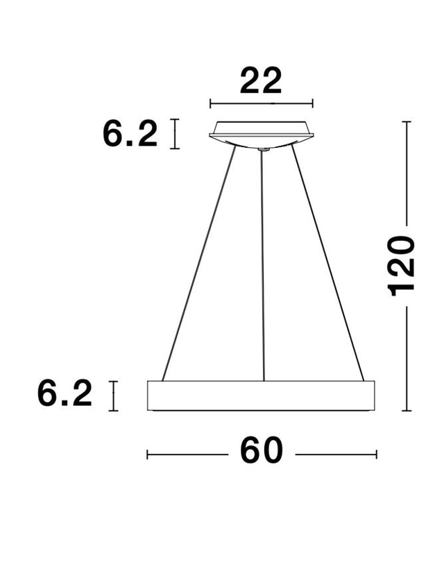 RANDO THIN Sandy Black Aluminium & Acrylic LED 50 Watt 230 Volt 3250Lm 3000K IP20 D: 60 H: 120 cm