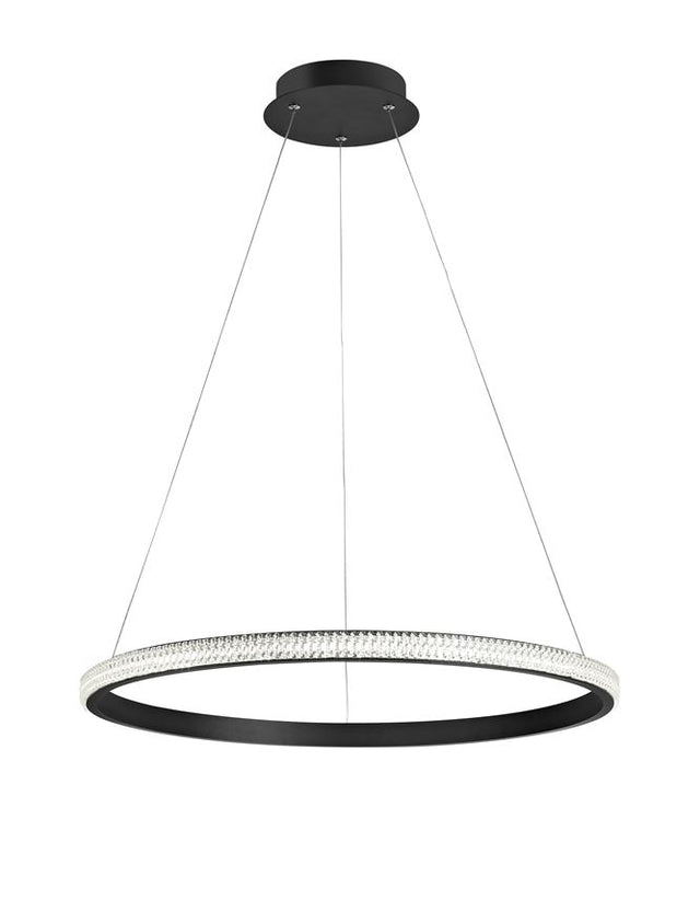 NAGER Dimmable Sandy Black Aluminium & Acrylic LED 29 Watt 230 Volt 1684Lm 3000K IP20 D: 60 H: 120 cm