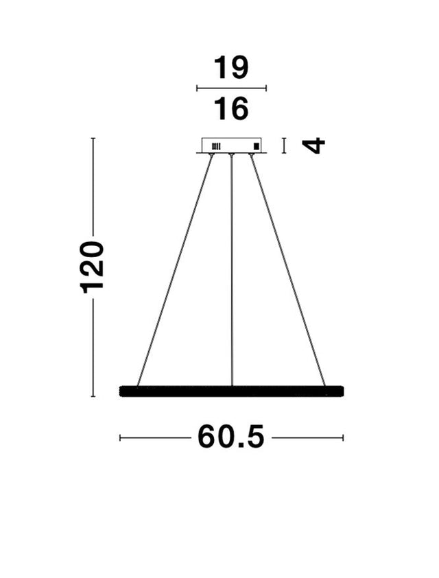 NAGER Dimmable Sandy Black Aluminium & Acrylic LED 29 Watt 230 Volt 1684Lm 3000K IP20 D: 60 H: 120 cm