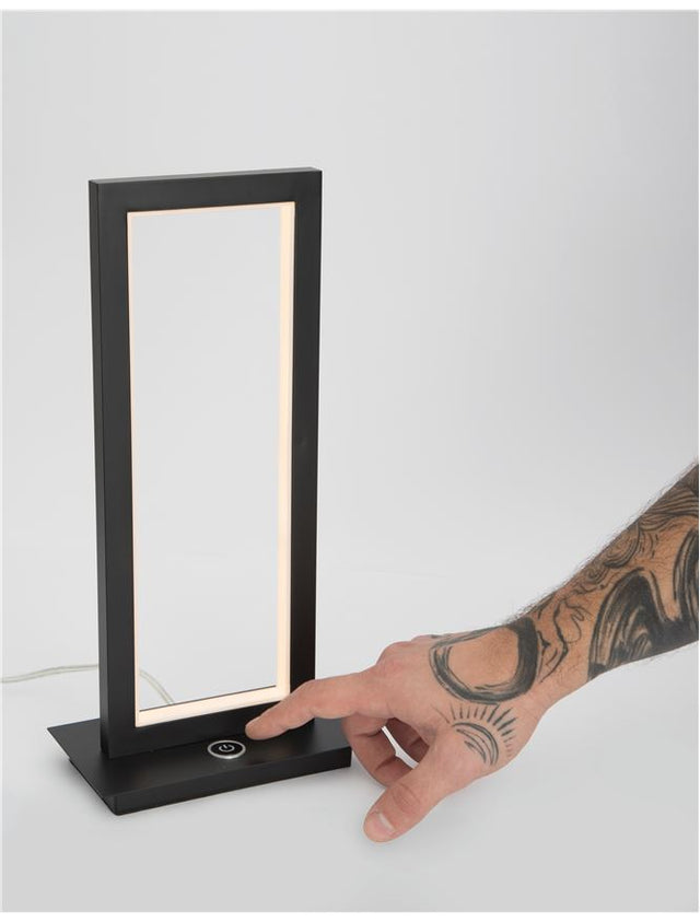 WENNA Matt Black Aluminium & Acrylic 3 Step Touch Dimmable LED 12 Watt 230 Volt 750Lm 3000K IP20 L: 17.5 W: 10 H: 36 cm