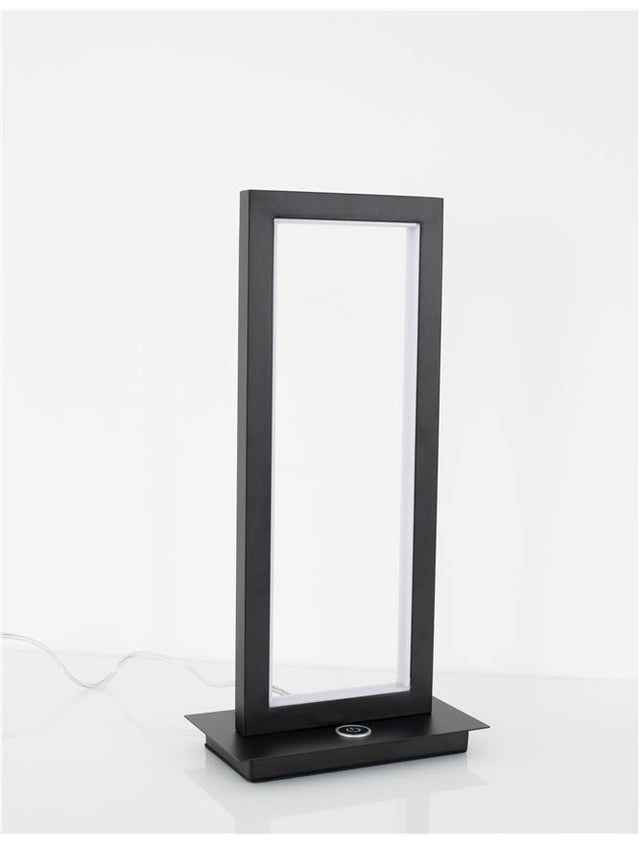 WENNA Matt Black Aluminium & Acrylic 3 Step Touch Dimmable LED 12 Watt 230 Volt 750Lm 3000K IP20 L: 17.5 W: 10 H: 36 cm