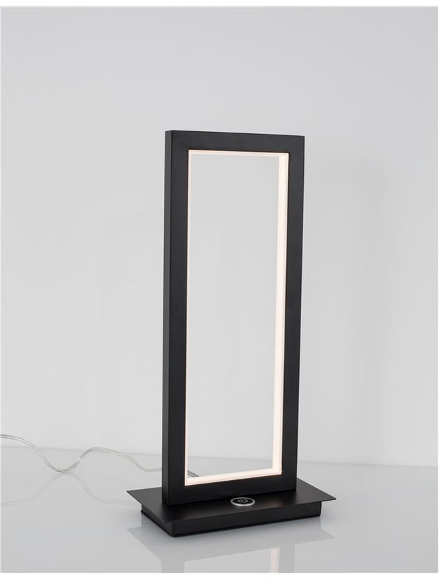 WENNA Matt Black Aluminium & Acrylic 3 Step Touch Dimmable LED 12 Watt 230 Volt 750Lm 3000K IP20 L: 17.5 W: 10 H: 36 cm