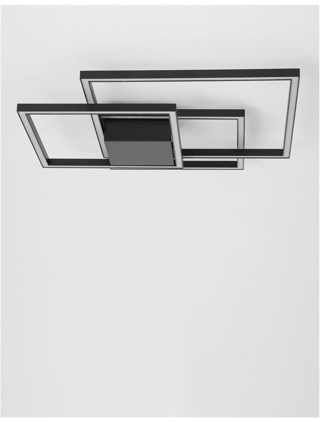 BILBAO Matt Black Aluminium & Acrylic LED 42 Watt 230 Volt 2650Lm 3000K IP20 L: 56 W: 56 H: 8.5 cm