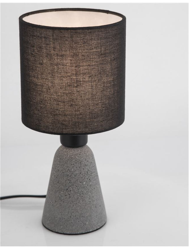 ZERO Gray Concrete & Black Fabric Shade LED E14 1x5 Watt 230 Volt IP20 Bulb Excluded D: 12 H: 22.5 cm