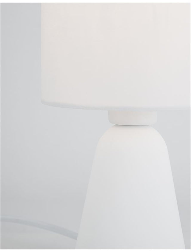 ZERO White Gypsum & White Fabric Shade LED E14 1x5 Watt 230 Volt IP20 Bulb Excluded D: 12 H: 22.5 cm