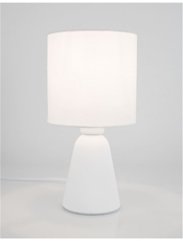 ZERO White Gypsum & White Fabric Shade LED E14 1x5 Watt 230 Volt IP20 Bulb Excluded D: 12 H: 22.5 cm