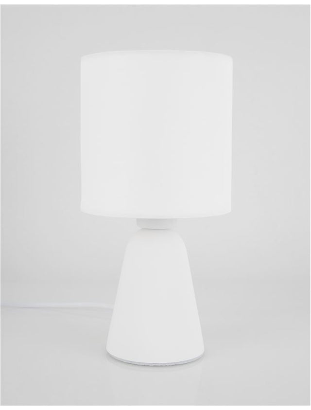 ZERO White Gypsum & White Fabric Shade LED E14 1x5 Watt 230 Volt IP20 Bulb Excluded D: 12 H: 22.5 cm