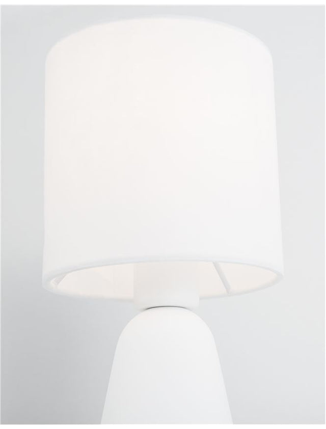 ZERO White Gypsum & White Fabric Shade LED E14 1x5 Watt 230 Volt IP20 Bulb Excluded D: 12 H: 22.5 cm