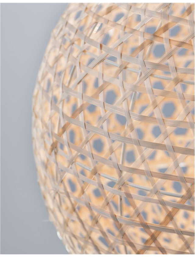 MELODY Natural Bamboo Black Fabric Wire & Base LED E27 1x12W IP20 Bulb Excluded D: 40 H1: 37 H2: 250 cm