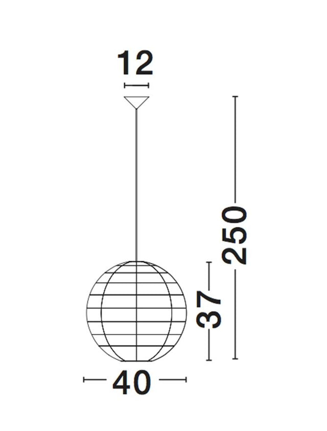 MELODY Natural Bamboo Black Fabric Wire & Base LED E27 1x12W IP20 Bulb Excluded D: 40 H1: 37 H2: 250 cm