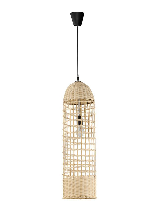 MIA Pendant light, Iron & Rattan, Natural colour, D:20*76*250