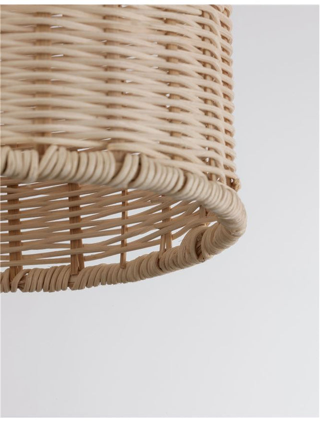 MIA Pendant light, Iron & Rattan, Natural colour, D:20*76*250