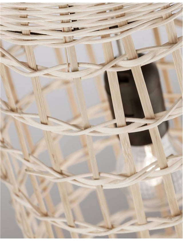 MIA Pendant light, Iron & Rattan, Natural colour, D:20*76*250