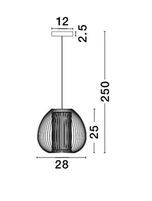 DESIRE White Aluminium LED E27 1x12 Watt 230 Volt IP20 Bulb Excluded D: 28 H1: 25 H2: 250 cm